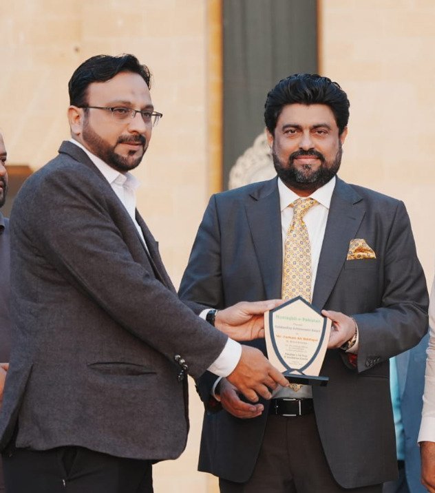 Receiving Award from governor